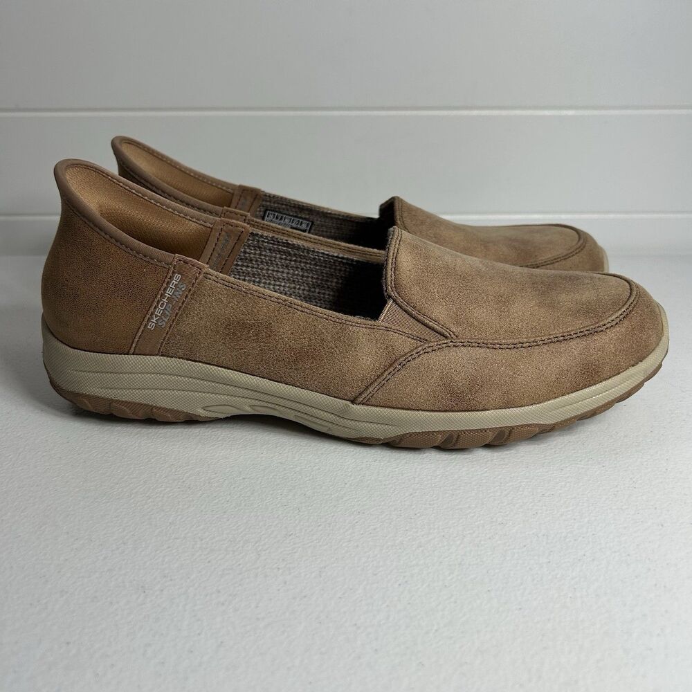 Skechers Slip-Ins Women’s Loafers Size 10 Brown/Tan Suede Shoes Memory Foam